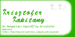 krisztofer kapitany business card